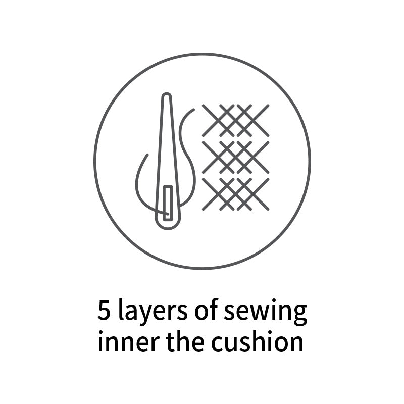 5 layers of sewing inner the cushion