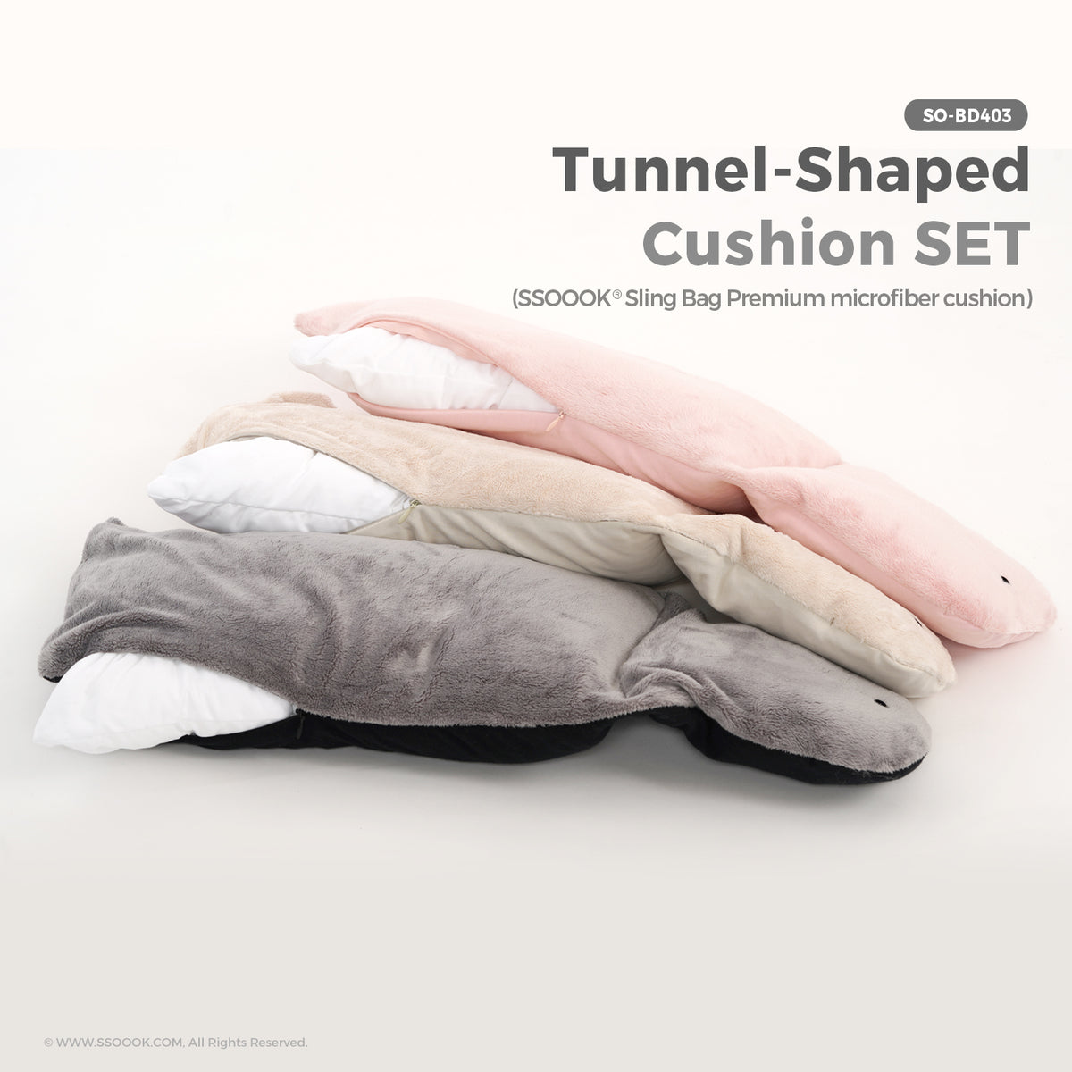 [SO-BD403] SSOOOK Tunnel-Shaped Cushion Set (Sling Bag Microfiber Cushion)