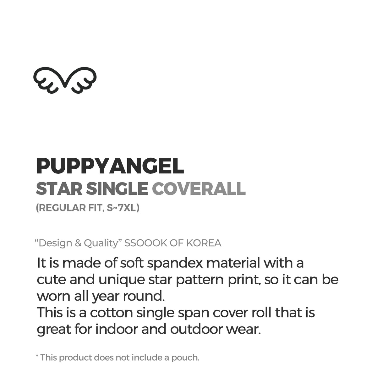 [PA-OR131] PUPPYANGEL Star Single Coverall (For Unisex) ( S ~ XL )