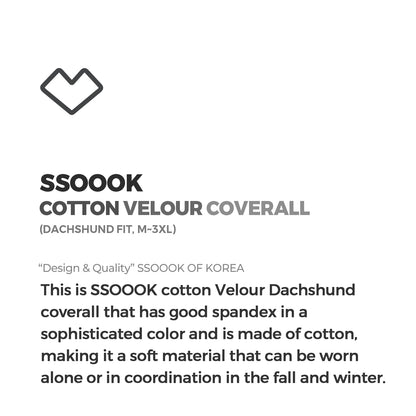 [SO-OR365] SSOOOK Cotton Velour Coverall (Dachshund Fit, For Unisex) ( M ~ 3XL )