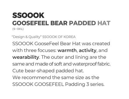 [SO-AC023] SSOOOK Goosefeel Bear Padded Hats