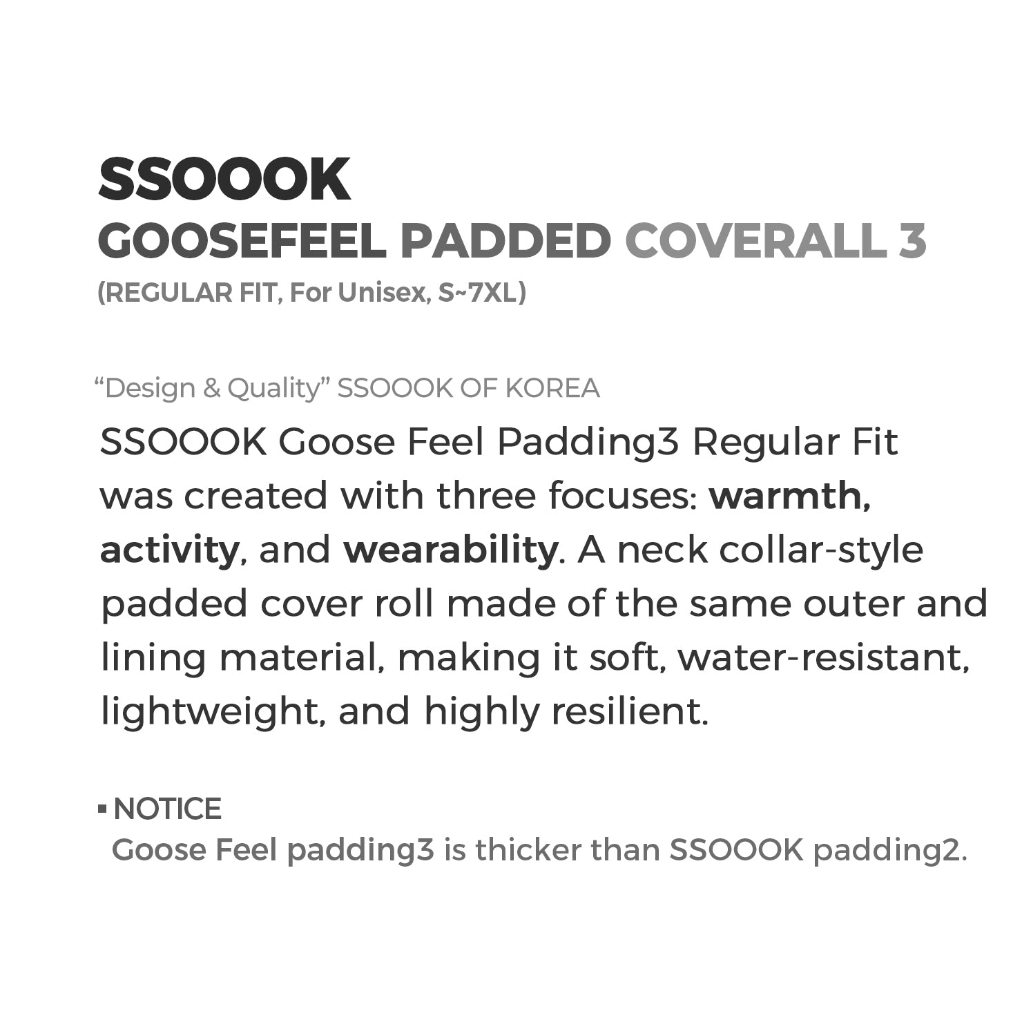 [SO-OW671] SSOOOK Goosefeel Padded Coveralls 3 (For Unisex)