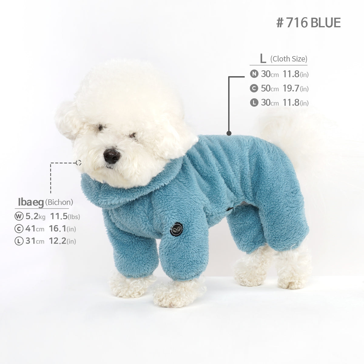 [PA-OR164] PUPPYANGEL DUMBLE BOA (BJ RONG) Coverall ( For Unisex, S ~ XL )