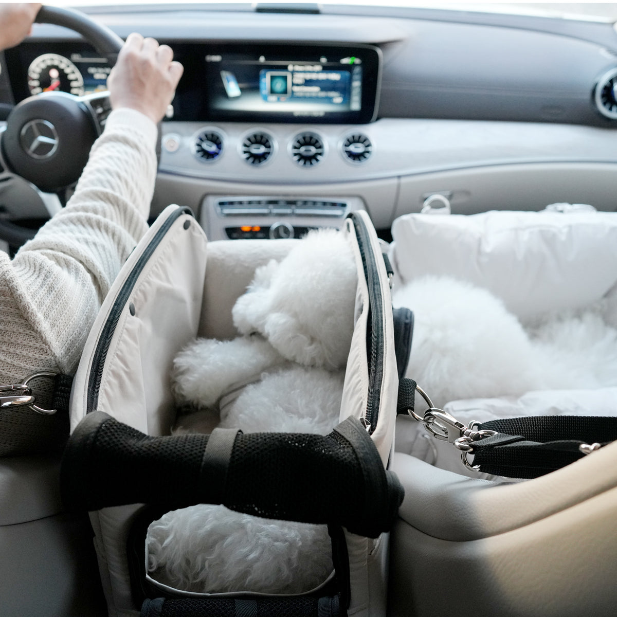 [SO-CA001] SSOOOK Bag 15Beige (SSOOOK Center Console Dog Car Seat)