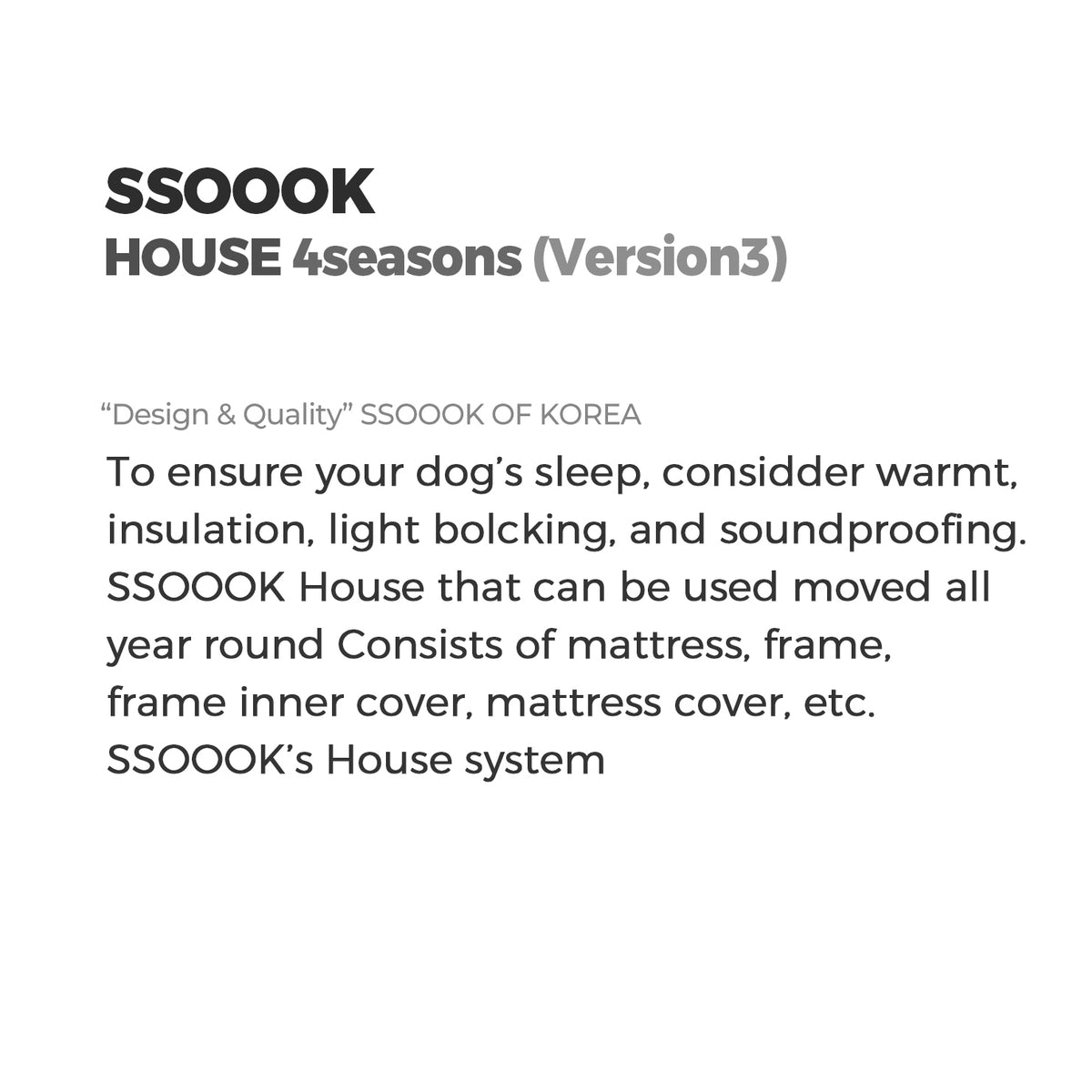 [SO-HS001] SSOOOK House Carseat V.3 Set